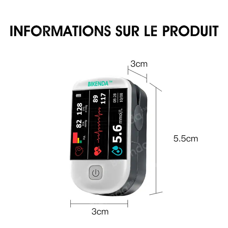 【BOUTIQUE OFFICIELLE】Bikenda™ Mètre de Glycémie Laser Non-Invasif Multifonction Intelligent de Nouvelle Génération [Précision de 99,9%]